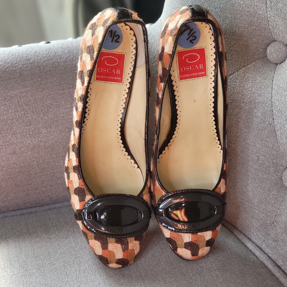 Oscar De La Renta Women's Brown Patten 4inch Heels